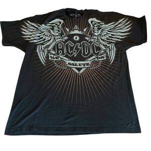 AC DC We Salute You Liquid Blue Band Graphic T Shirt Mens XXL Black Cotton
